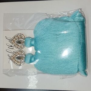 BRAND NEW CH0KED BRAND TASSLE EARRINGS IN TIFFANY BLUE (FOR PIERCED EARS)